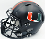 Malachi Toney Autographed Miami Hurricanes Night Black Alternate Full Size Speed Replica Helmet JSA Witness Stock #262504
