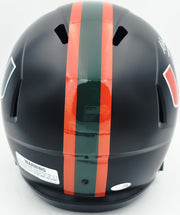Malachi Toney Autographed Miami Hurricanes Night Black Alternate Full Size Speed Replica Helmet JSA Witness Stock #262504