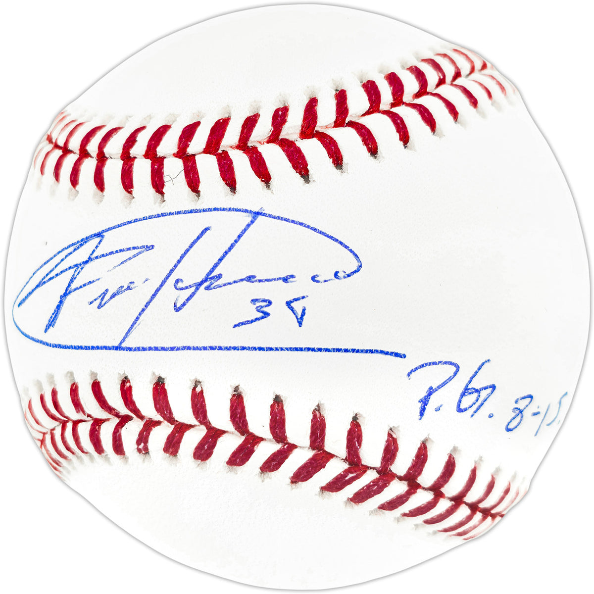 Felix Hernandez Autographed Official MLB Baseball Seattle Mariners "P.G. 8-15-12" Beckett BAS Witness Stock #262497