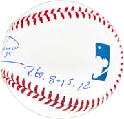 Felix Hernandez Autographed Official MLB Baseball Seattle Mariners "P.G. 8-15-12" Beckett BAS Witness Stock #262497