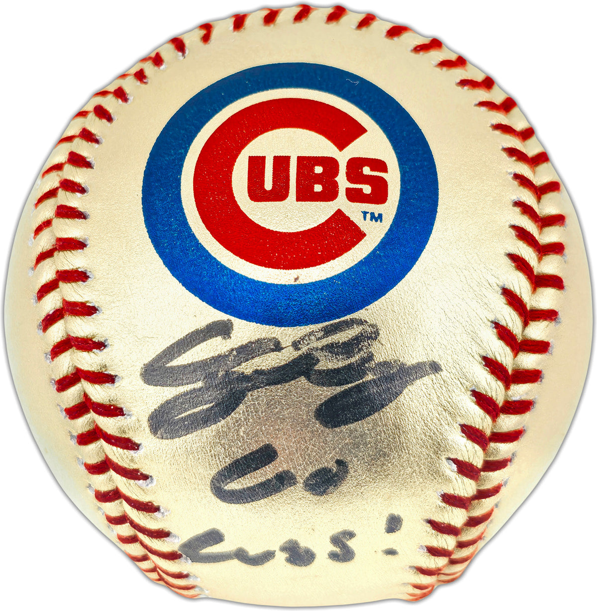 Cody Bellinger Autographed Official Gold Chicago Cubs Logo Baseball Cubs Logo "Go Cubs!" Fanatics & MLB Holo Stock #262512