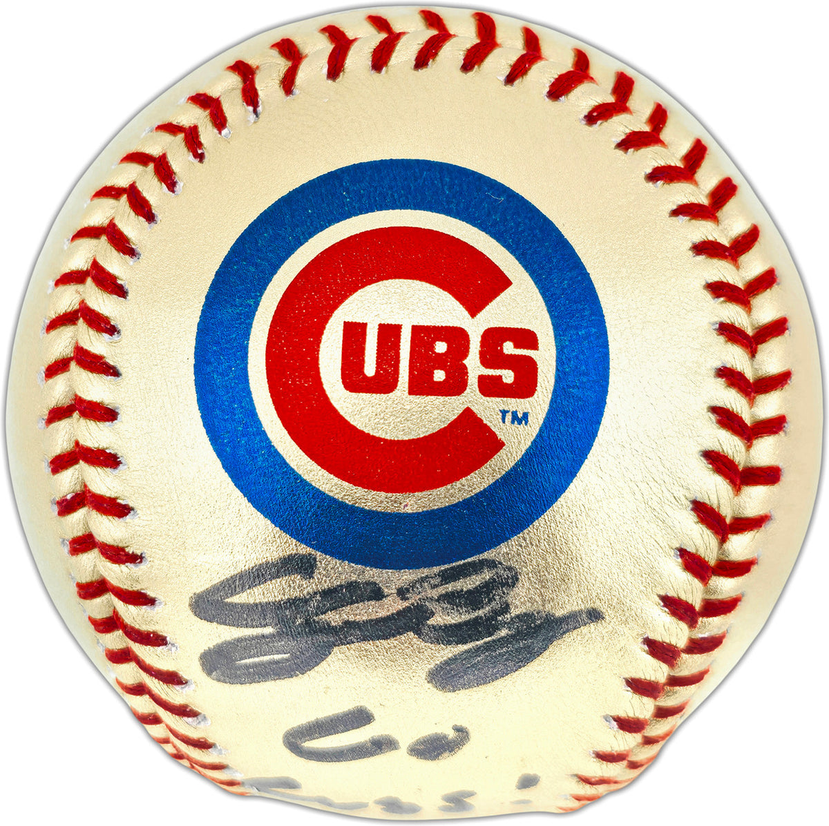 Cody Bellinger Autographed Official Gold Chicago Cubs Logo Baseball Cubs Logo "Go Cubs!" Fanatics & MLB Holo Stock #262512