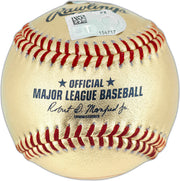 Johnny Bench Autographed Official Gold Cincinnati Reds Logo Baseball Reds Logo Fanatics & MLB Holo Stock #262513