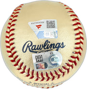 Johnny Bench Autographed Official Gold Cincinnati Reds Logo Baseball Reds Logo Fanatics & MLB Holo Stock #262513