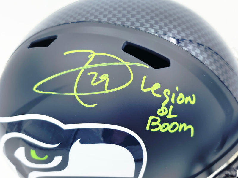 Earl Thomas III Autographed Seattle Seahawks Blue Full Size Replica Speed Helmet "Legion of Boom" Beckett BAS Witness Stock #262445