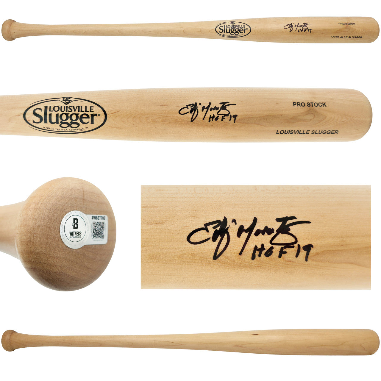 Edgar Martinez Autographed Blonde Louisville Slugger Pro Stock Baseball Bat Seattle Mariners "HOF 19" Beckett BAS Witness Stock #262493