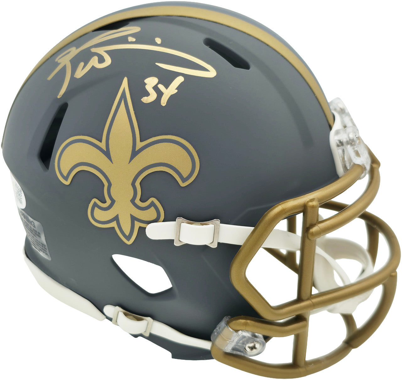 Ricky Williams Autographed New Orleans Saints Slate Gray Speed Mini Helmet JSA Stock #265669