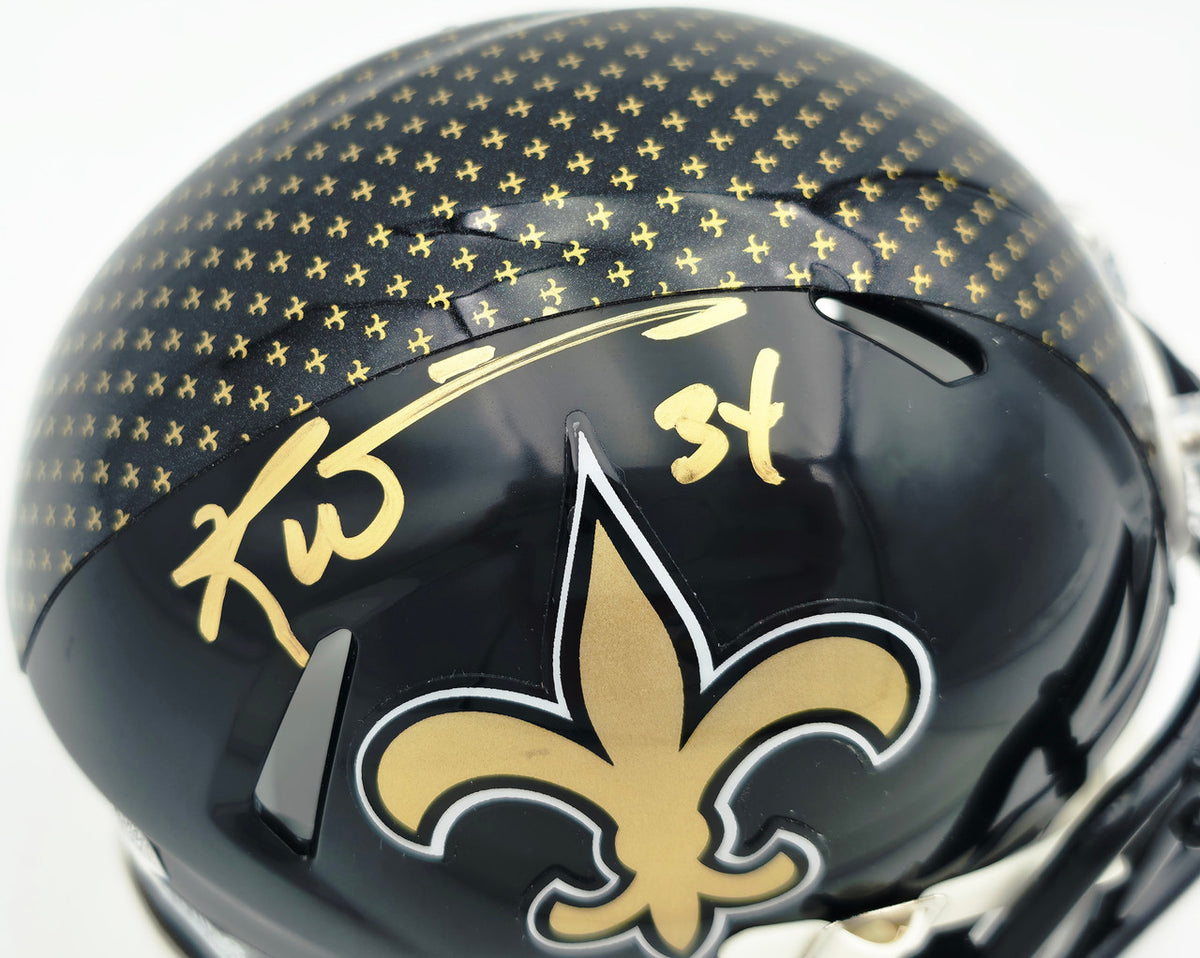 Ricky Williams Autographed New Orleans Saints 2022 Alternate Black Speed Mini Helmet JSA Stock #265670