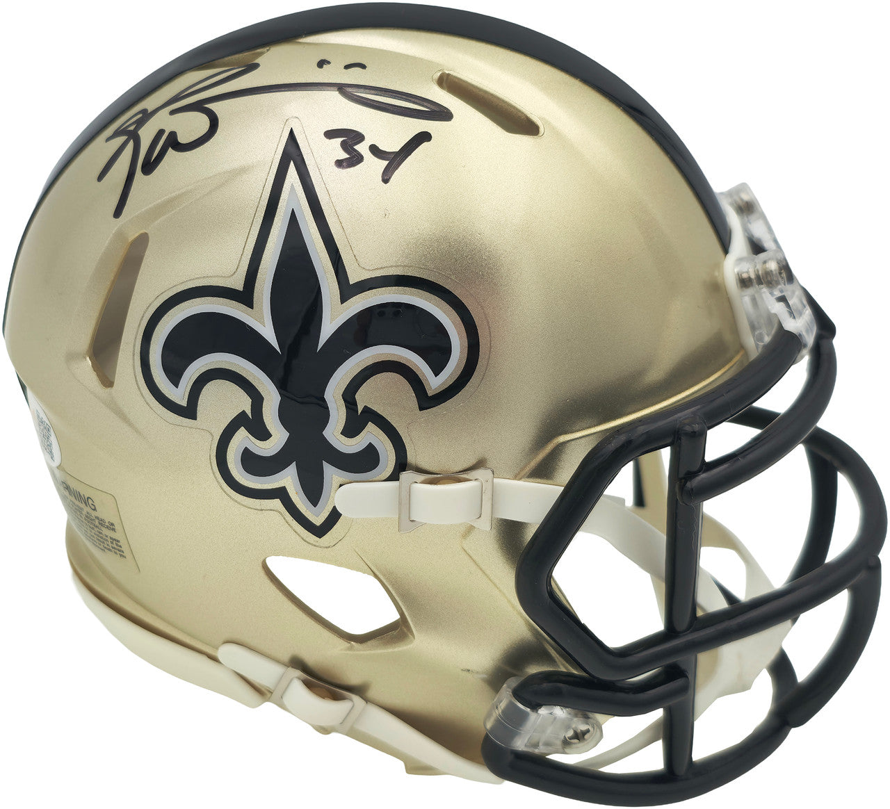 Ricky Williams Autographed New Orleans Saints Gold Speed Mini Helmet JSA Stock #265674