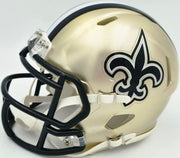 Ricky Williams Autographed New Orleans Saints Gold Speed Mini Helmet JSA Stock #265674