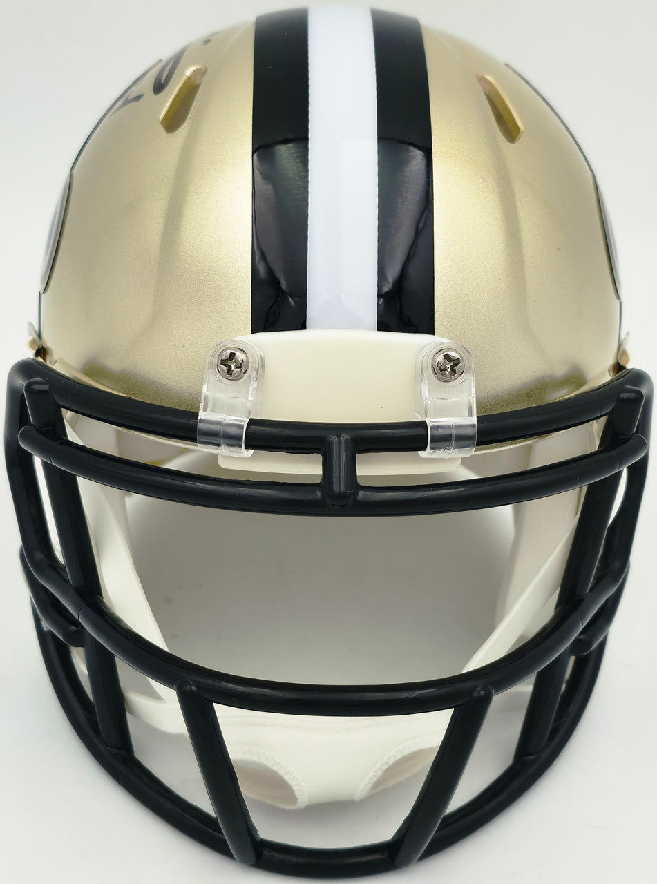 Ricky Williams Autographed New Orleans Saints Gold Speed Mini Helmet JSA Stock #265674