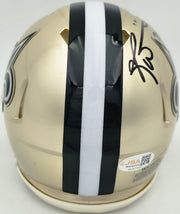 Ricky Williams Autographed New Orleans Saints Gold Speed Mini Helmet JSA Stock #265674