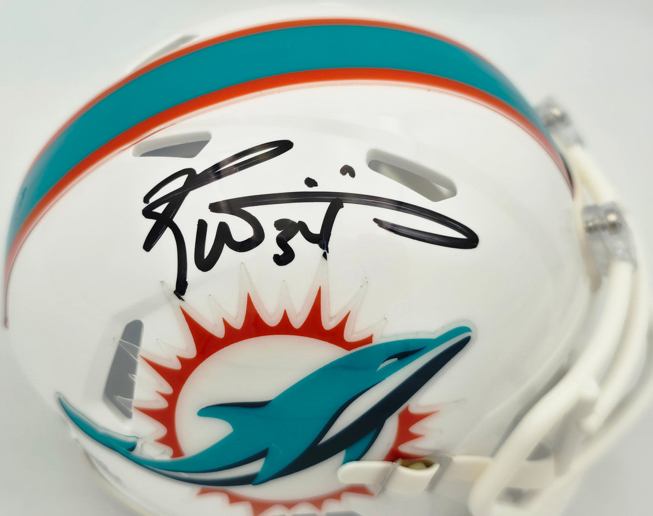Ricky Williams Autographed Miami Dolphins White Speed Mini Helmet JSA Stock #265675
