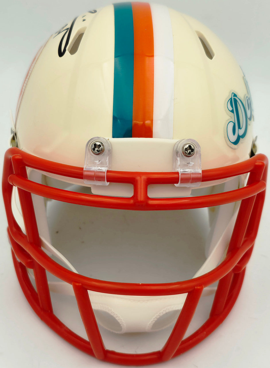 Ricky Williams Autographed Miami Dolphins Cream Retro Speed Mini Helmet JSA Stock #265676