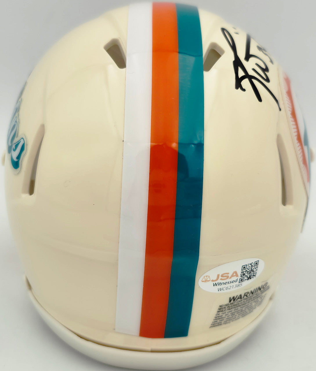 Ricky Williams Autographed Miami Dolphins Cream Retro Speed Mini Helmet JSA Stock #265676