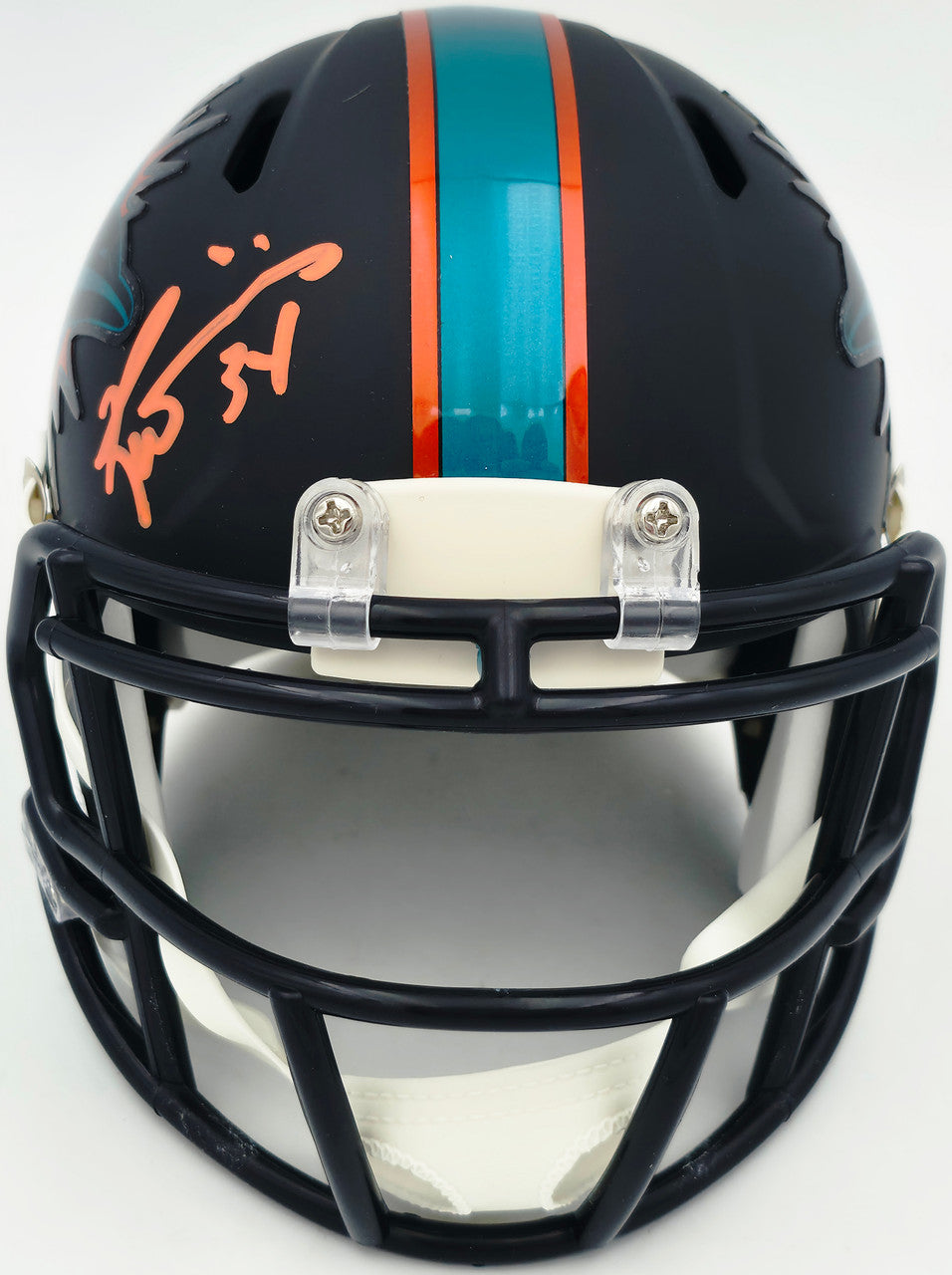 Ricky Williams Autographed Miami Dolphins Black Rivalries Speed Mini Helmet JSA Stock #265678