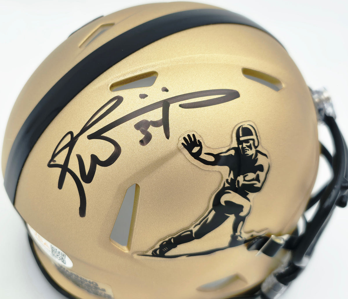Ricky Williams Autographed Texas Longhorns Gold Heisman Logo Speed Mini Helmet JSA Stock #265680