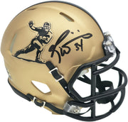 Ricky Williams Autographed Texas Longhorns Gold Heisman Logo Speed Mini Helmet JSA Stock #265681