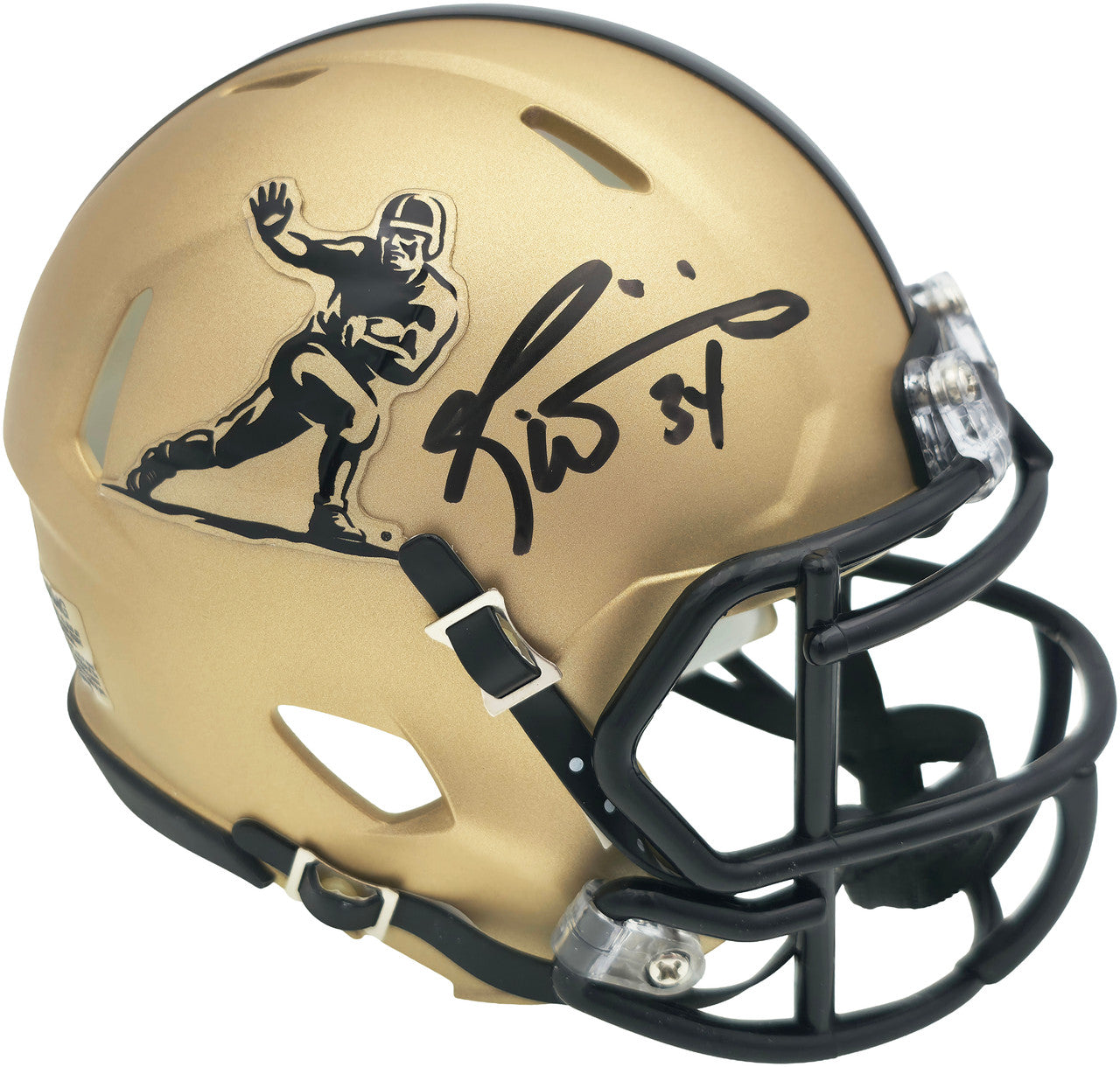 Ricky Williams Autographed Texas Longhorns Gold Heisman Logo Speed Mini Helmet JSA Stock #265681