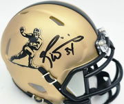 Ricky Williams Autographed Texas Longhorns Gold Heisman Logo Speed Mini Helmet JSA Stock #265681