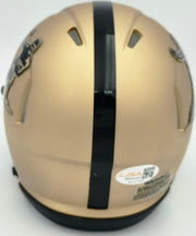 Ricky Williams Autographed Texas Longhorns Gold Heisman Logo Speed Mini Helmet JSA Stock #265681
