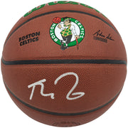 Kevin Garnett Autographed Composite Leather Logo Basketball Boston Celtics Beckett BAS Witness Stock #265804