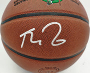 Kevin Garnett Autographed Composite Leather Logo Basketball Boston Celtics Beckett BAS Witness Stock #265804