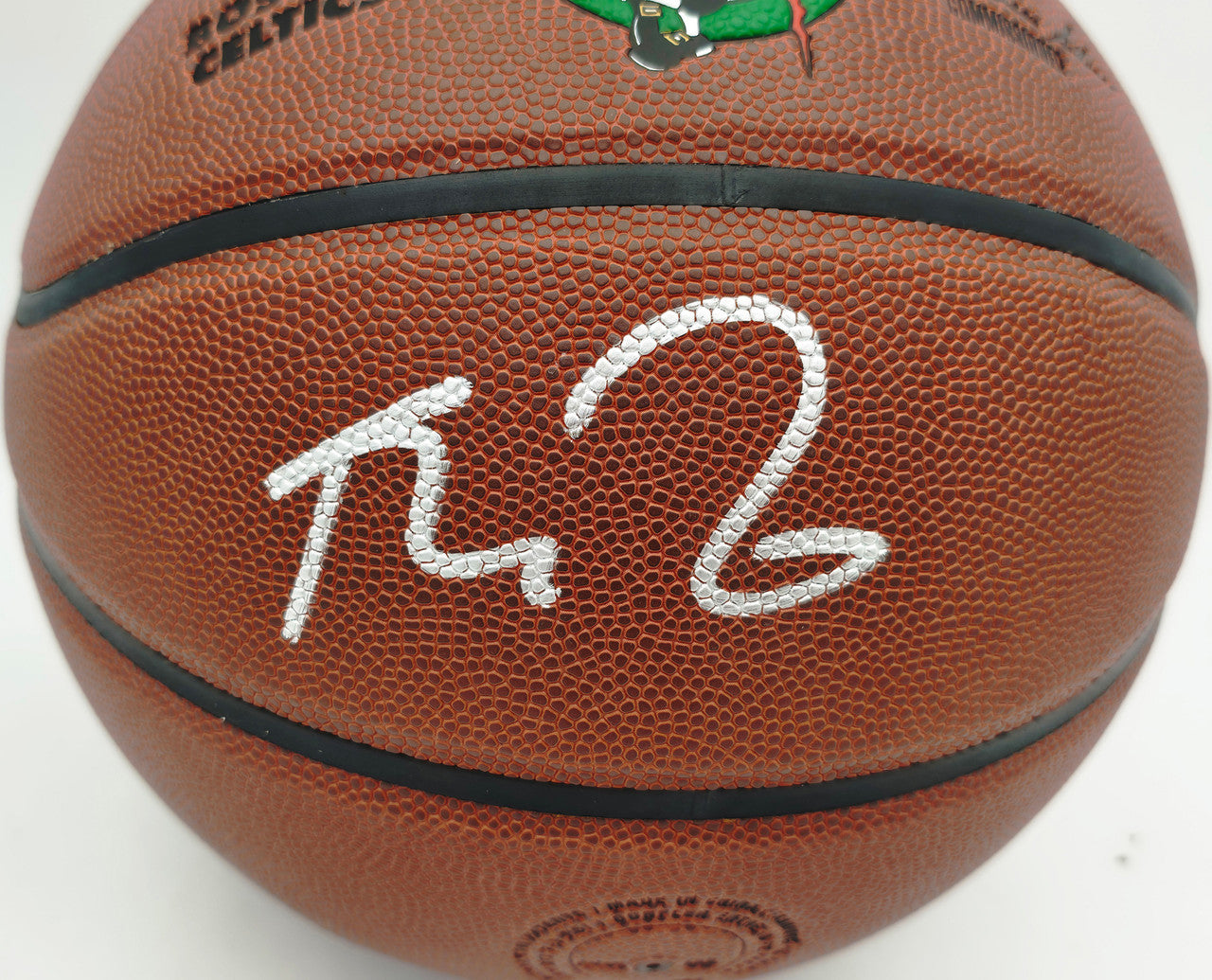 Kevin Garnett Autographed Composite Leather Logo Basketball Boston Celtics Beckett BAS Witness Stock #265804