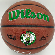Kevin Garnett Autographed Composite Leather Logo Basketball Boston Celtics Beckett BAS Witness Stock #265804