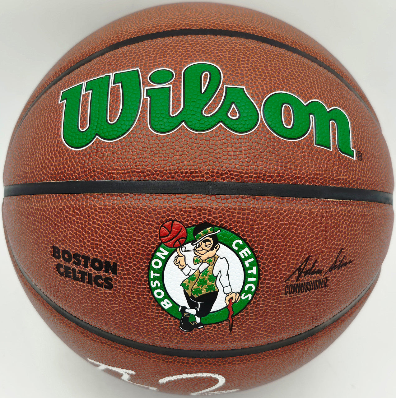 Kevin Garnett Autographed Composite Leather Logo Basketball Boston Celtics Beckett BAS Witness Stock #265804