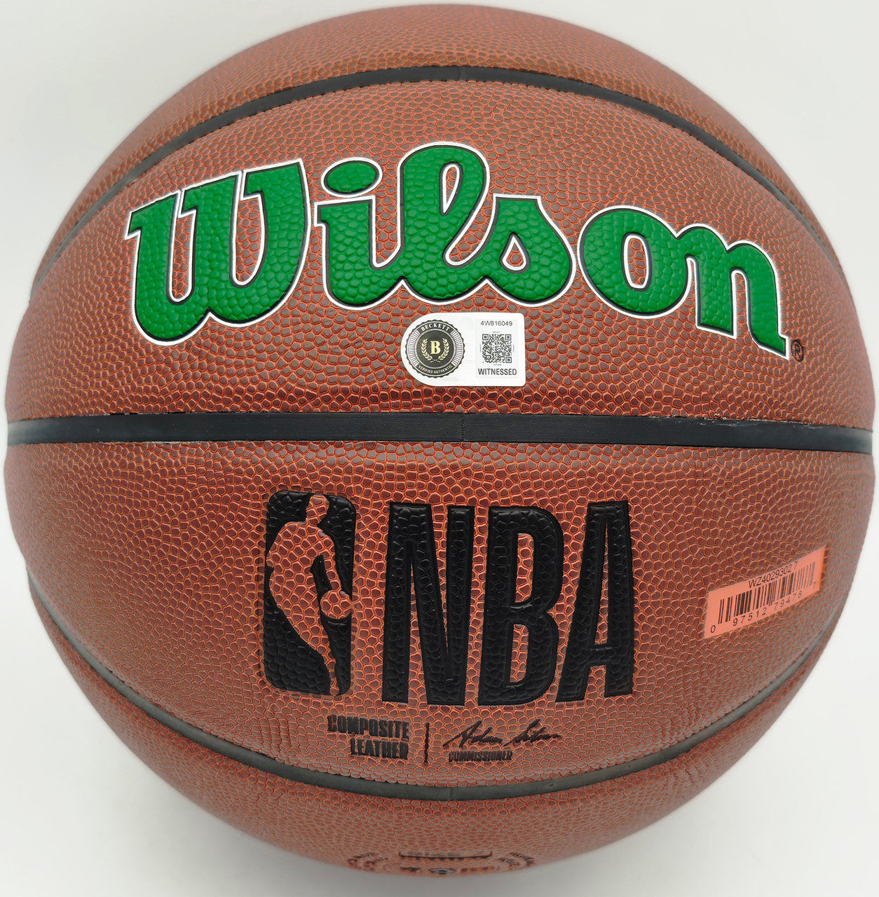Kevin Garnett Autographed Composite Leather Logo Basketball Boston Celtics Beckett BAS Witness Stock #265804