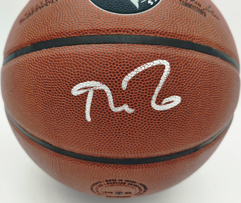 Kevin Garnett Autographed Composite Leather Logo Basketball Minnesota Timberwolves Beckett BAS Witness Stock #265805