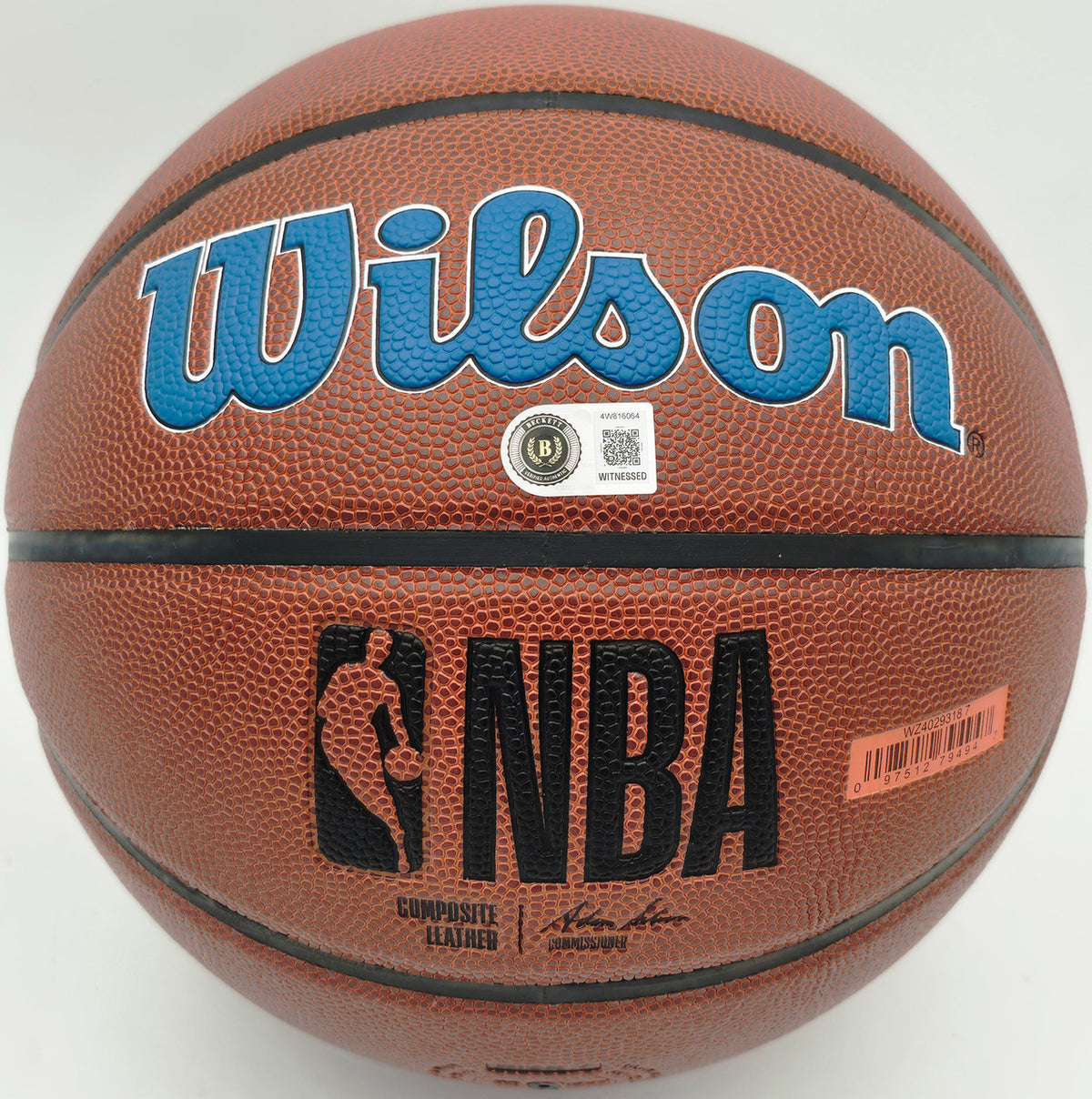 Kevin Garnett Autographed Composite Leather Logo Basketball Minnesota Timberwolves Beckett BAS Witness Stock #265805