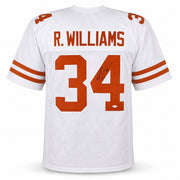 Texas Longhorns Ricky Williams Autographed White Jersey JSA Witness Stock #265682