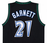 Minnesota Timberwolves Kevin Garnett Autographed Black Jersey Beckett BAS Witness Stock #265800