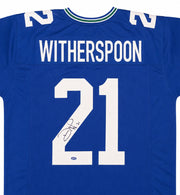 Seattle Seahawks Devon Witherspoon Autographed Blue Throwback Jersey MCS Holo Stock #265667