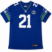 Seattle Seahawks Devon Witherspoon Autographed Women's Blue Nike Throwback 50 Year Patch Jersey Size XL MCS Holo Stock #265668