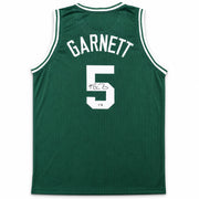 Boston Celtics Kevin Garnett Autographed Green Jersey Beckett BAS Witness Stock #265799