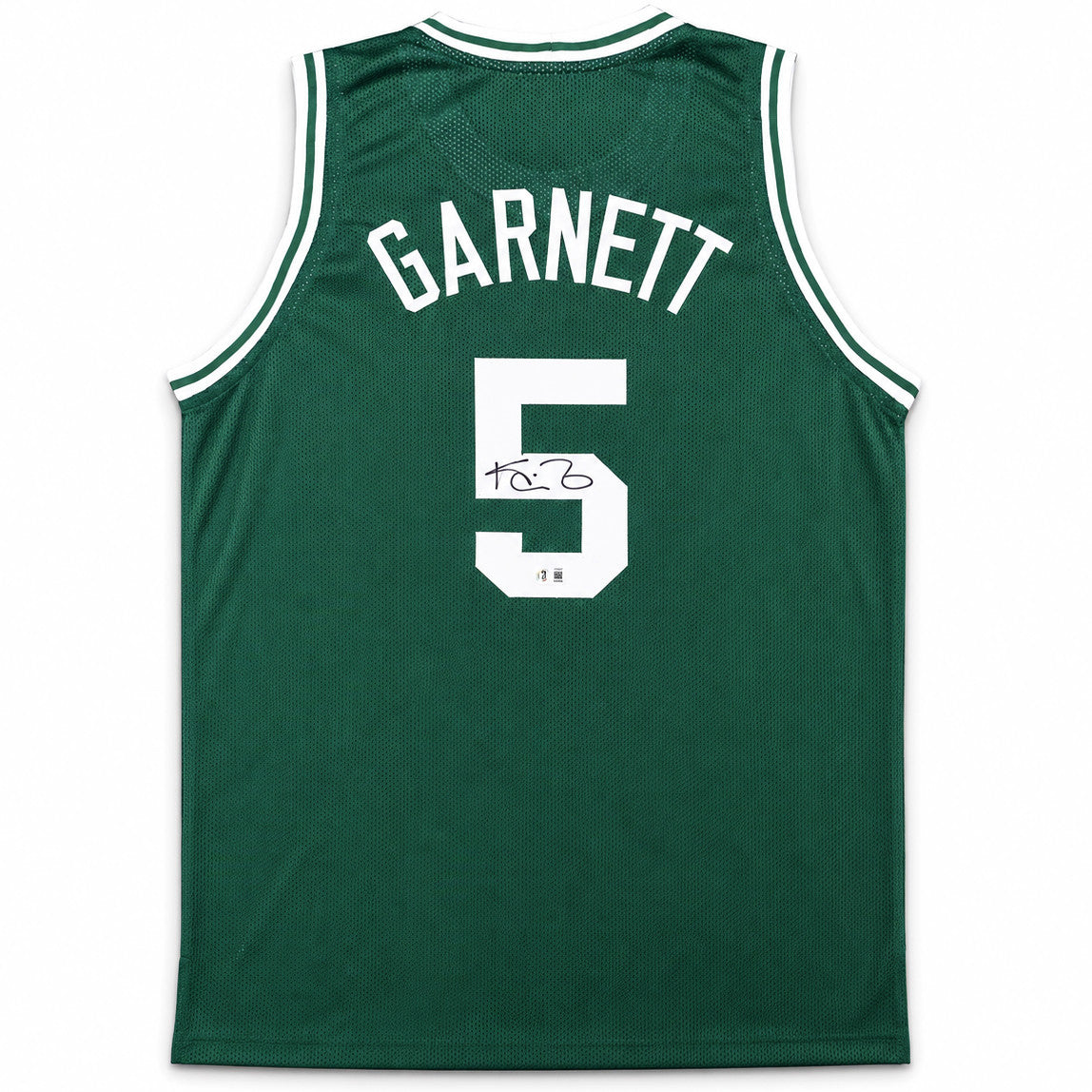 Boston Celtics Kevin Garnett Autographed Green Jersey Beckett BAS Witness Stock #265799