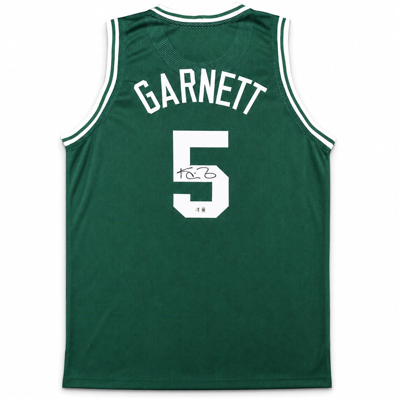 Boston Celtics Kevin Garnett Autographed Green Jersey Beckett BAS Witness Stock #265799