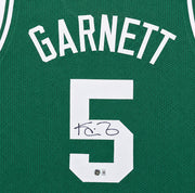 Boston Celtics Kevin Garnett Autographed Green Jersey Beckett BAS Witness Stock #265799