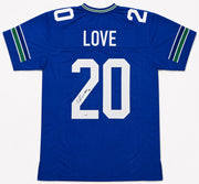 Seattle Seahawks Julian Love Autographed Blue Throwback Jersey MCS Holo Stock #265666