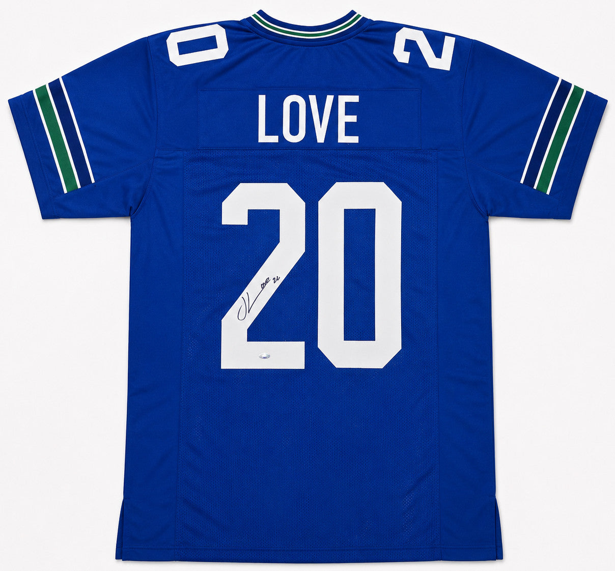 Seattle Seahawks Julian Love Autographed Blue Throwback Jersey MCS Holo Stock #265666
