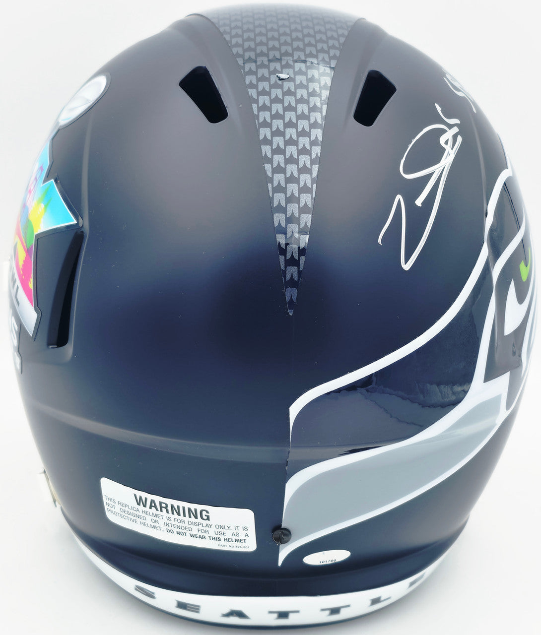 Zach Charbonnet Autographed Seattle Seahawks Blue Full Size Super Bowl LX Champions Logo Speed Replica Helmet "SB LX Champs" MCS Holo Stock #265870
