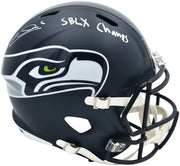 Zach Charbonnet Autographed Seattle Seahawks Blue Full Size Speed Replica Helmet "SB LX Champs" MCS Holo Stock #265871