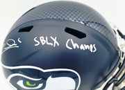Zach Charbonnet Autographed Seattle Seahawks Blue Full Size Speed Replica Helmet "SB LX Champs" MCS Holo Stock #265871