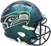 Zach Charbonnet Autographed Seattle Seahawks Full Size Rivalries Speed Replica Helmet "SB LX Champs" MCS Holo Stock #265873