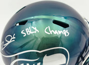 Zach Charbonnet Autographed Seattle Seahawks Full Size Rivalries Speed Replica Helmet "SB LX Champs" MCS Holo Stock #265873