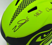 Zach Charbonnet Autographed Seattle Seahawks Rave Green Full Size Speed Replica Helmet "SB LX Champs" MCS Holo Stock #265874