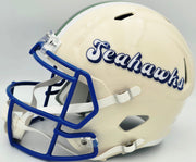 Zach Charbonnet Autographed Seattle Seahawks Cream Full Size Retro Speed Replica Helmet "SB LX Champs" MCS Holo Stock #265875
